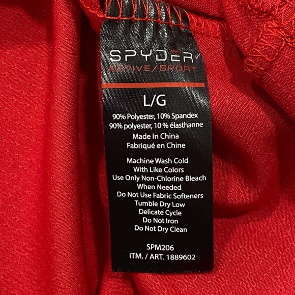 SPYDER Red T Shirt Mens Large Quick Dry Perforated Lightweight Short Sleeve Tee - Picture 7 of 12